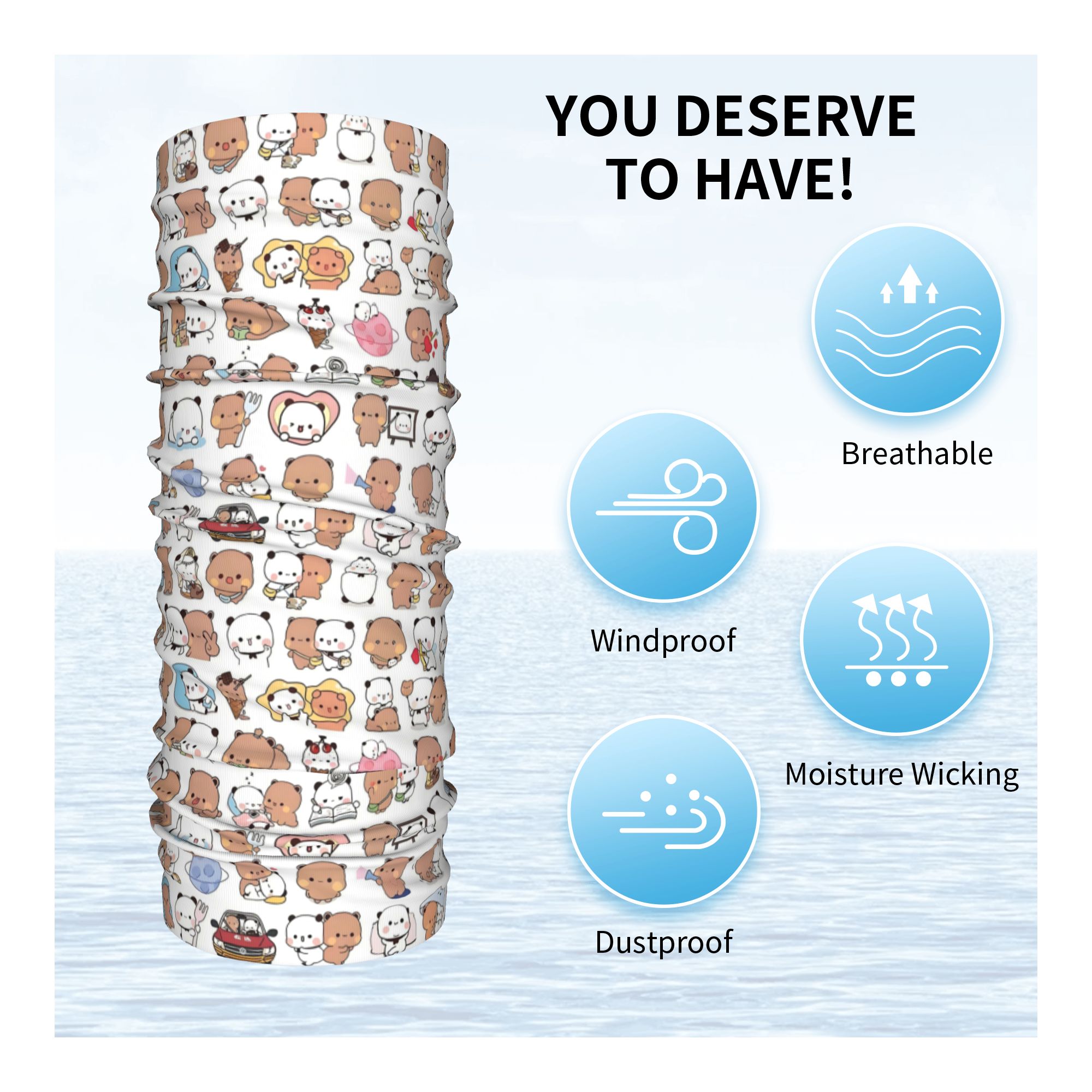 Benutzerdefinierte Bär Cartoon – Neck Gaiter Face Cover Bewertung und Preis